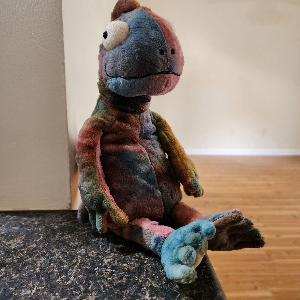 Jellycat Colin Chameleon Retired Plush CH3CN Rare HTF NWT Colorful Tie-Dye - Picture 3 of 7
